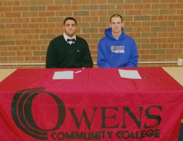 Andrew Joseph, left, and Chris Ward signed with four-year colleges recently.