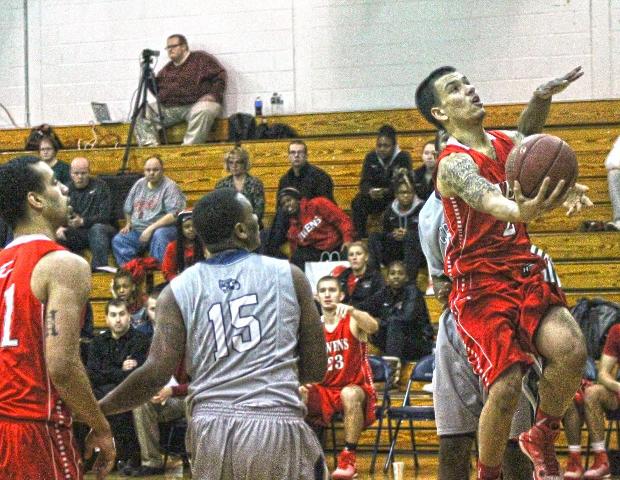 Cameron White drives for a layup during the second half of today's 100-56 win over Columbus State. He had a team-high 17 points. Photo by Tobias Flemming/Owens Sports Information