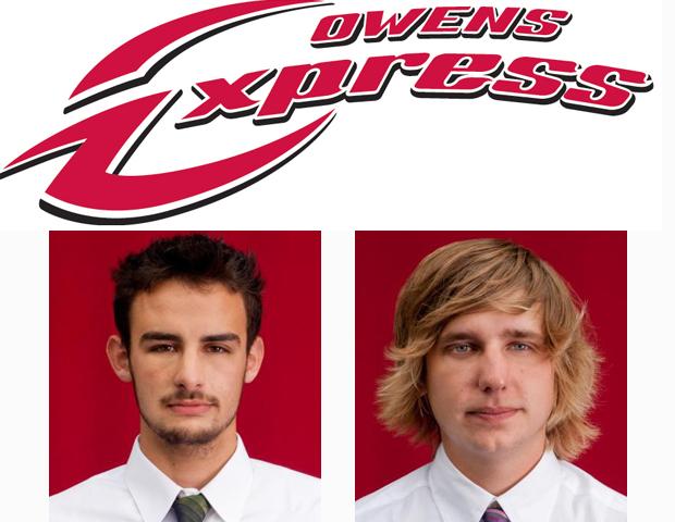 Walter Dorosh, left, and Darren Gessner were the two lowest scorers for the Express golf team in their first place finish in the Columbus State Invitational on Saturday. Photo courtesy of Owens Sports Information