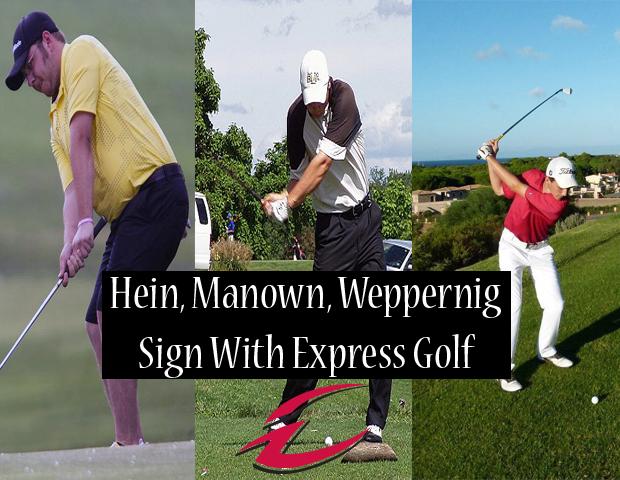 Dru Hein, Kirby Manown III and Philippe Weppernig (L to R) have signed with the Express men's golf program for next year. Photos by Rachel Mummey/The Herald and Jim Downey/Herald Standard