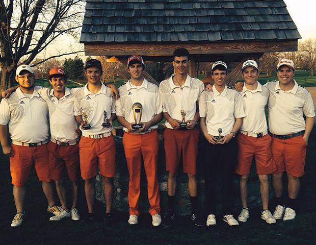 Another day, another championship for the No. 1 Owens men's golf team. Here they are after today's win. Photo by Owens Sports Information