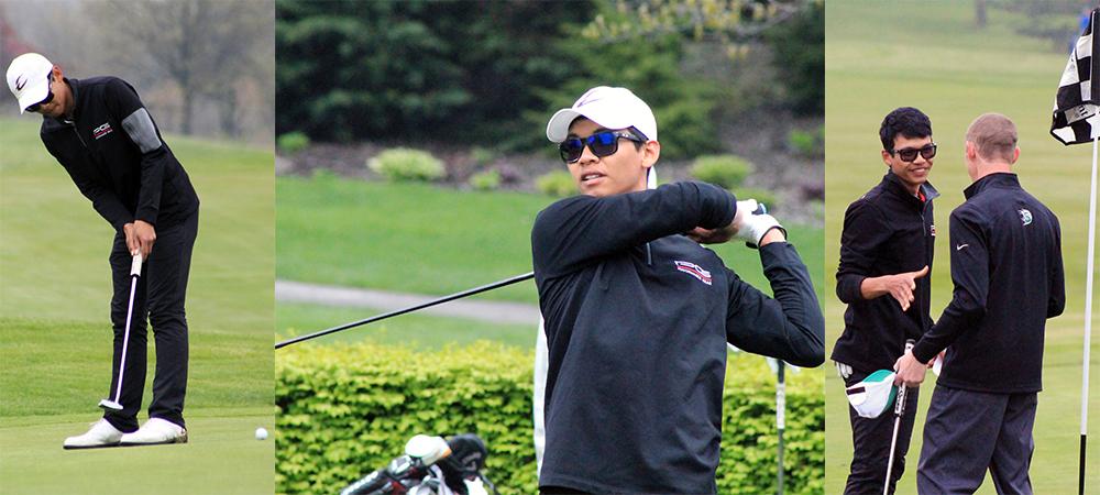 Karit Kitipongpatana is pictured on three holes during today's Express Invitational. Photos by Nicholas Huenefeld/Owens Sports Information