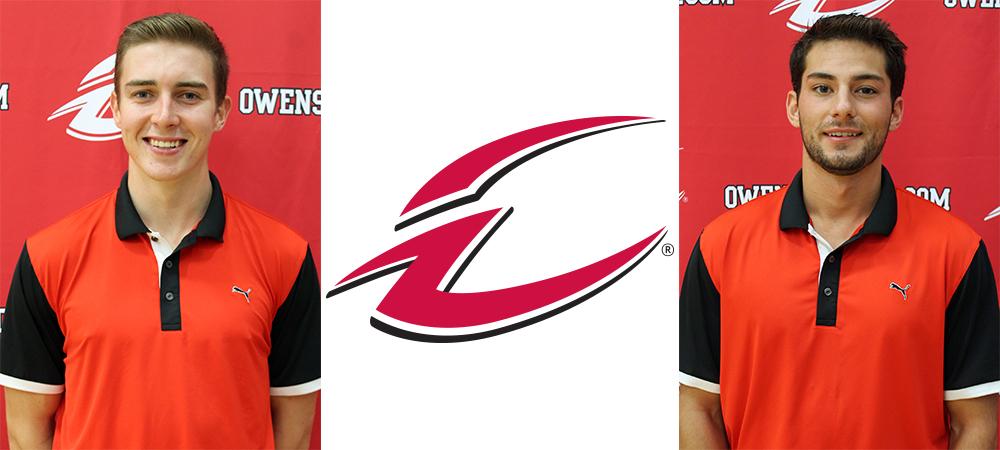 Will Mullins (left) and Dominic DiGiacomo (right) led the No. 9 Owens golf team this past weekend.