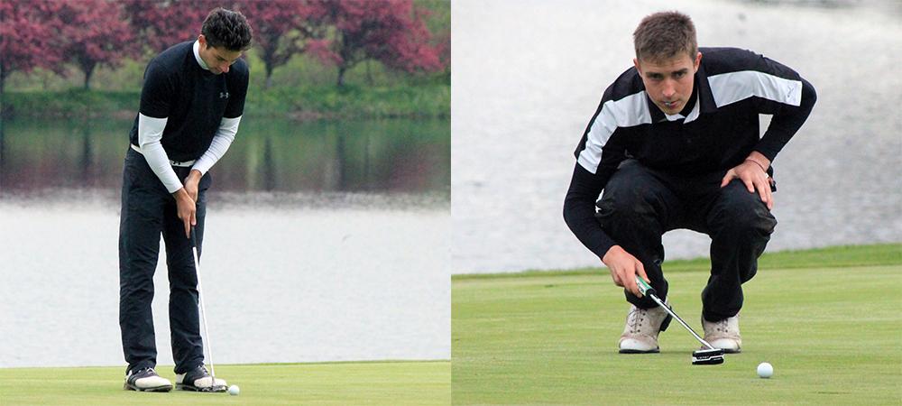 Dominic DiGiacomo and Will Mullins (L to R) tied for third place today. Photos by Nicholas Huenefeld/Owens Sports Information