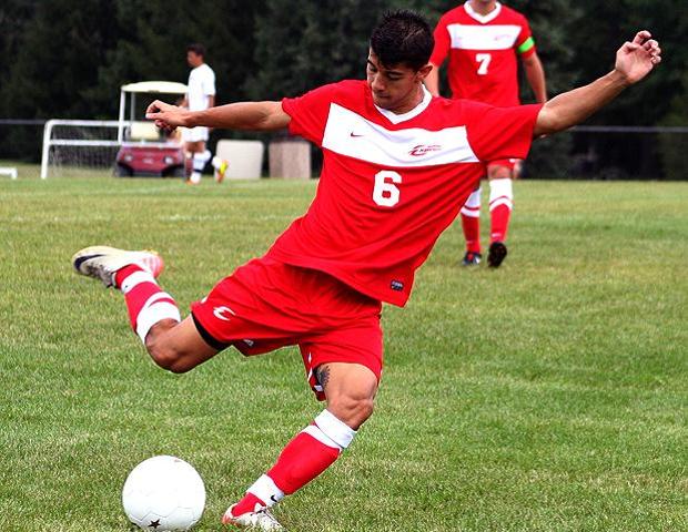 Agustin Bonjour, pictured here, picked up two assists, including the game winner today. Photo by Bonnie Kleinow/Owens Sports Information