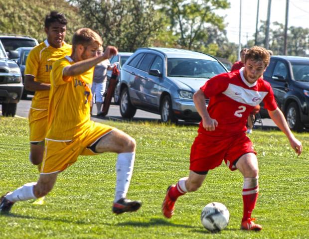 Austin Combs, pictured here against Muskegon Community College as a sophomore, has signed with NCAA Division II Tiffin University. Photo by Nicholas Huenefeld/Owens Sports Information