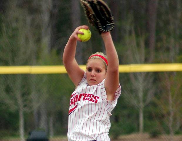 Ashlyn Michalak, pictured above, lowered her season ERA to 0.23 with her complete game shutout over St. Joseph's. She has now thrown 26.2 consecutive scoreless innings. Jaylee Glad, pictured below, went 3-for-4 with two runs and an RBI against Monroe College (NY) in her first start. Photos by Sharon Snyder/Owens Sports Information