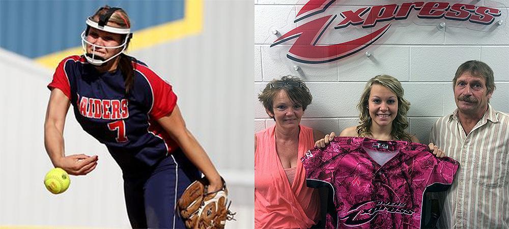 Morgan Gangwer, joined by her parents Dorothy and Thomas, signed with the Owens softball program today. Photos by Steve Williams/Advertiser-Tribune and Nicholas Huenefeld/Owens Sports Information