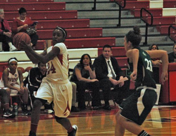 Breonna House had a team-high 18 points - all off the bench - in an 88-48 win over Mid-Michigan CC. Photo by Kyle Wilber/Owens Sports Information