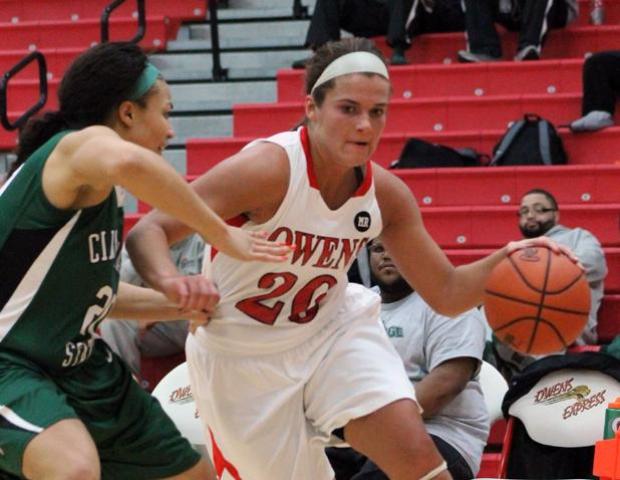 Emma Ricketts had 21 points, nine rebounds and four steals. All three were team-highs. Photo by Dave Harrand/Owens Sports Information
