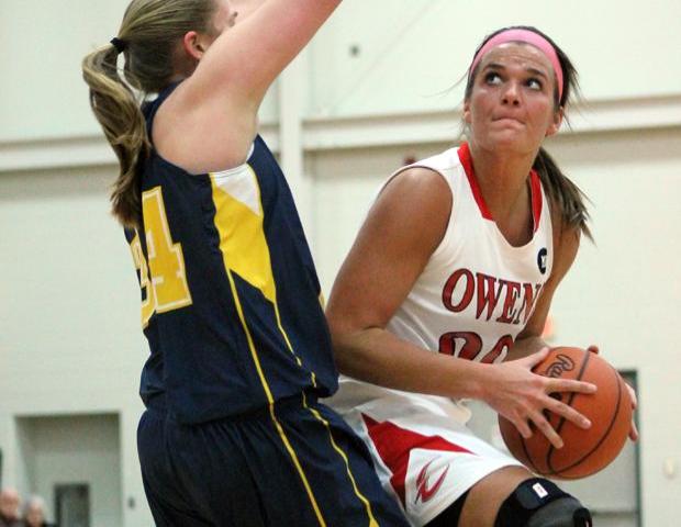 Emma Ricketts lead the Express with a team-high 24 points in tonight's win over Edison. Photo by Dave Harrand/Owens Sports Information