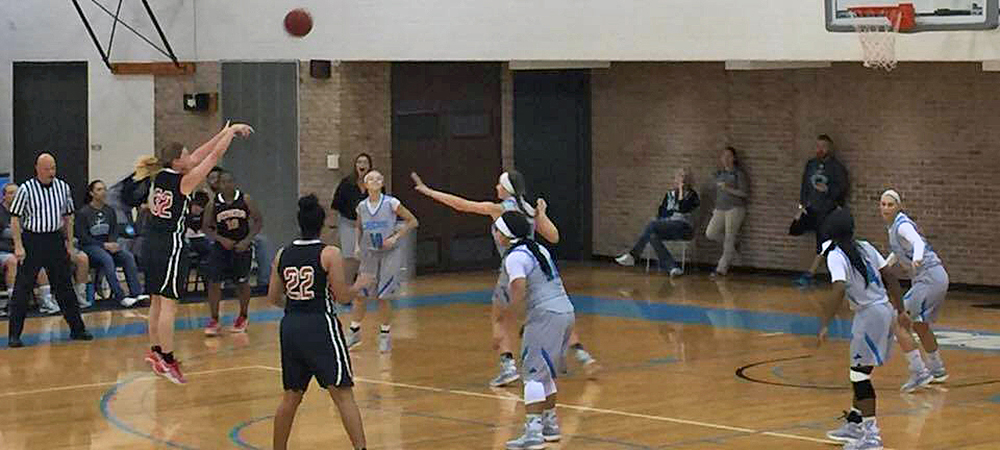 Olivia Frost attempts a jumper in the first half vs KVCC. She had a team-high 13 points. Photo by Kelly Llanas/Owens Sports Information