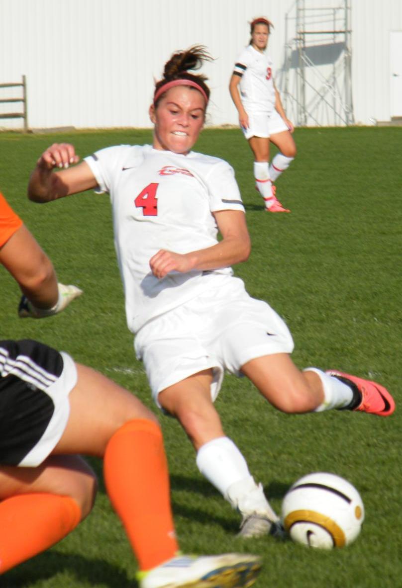 Marissa Szabo nets one of her three goals. Photo by Nicholas Huenefeld
