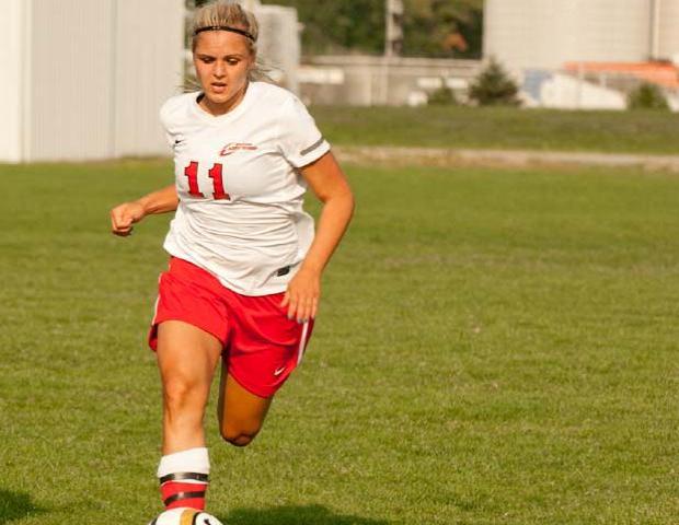 Kendra Eitniear scored the lone goal for the Express against Schoolcraft. Photo by Seth Foley