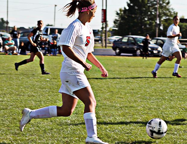 Amber Burnette scored the only goal of the game today as Owens defeated Cincinnati State 1-0 on the road. It was the sophomore's second goal of the season. Photo by Kyle Whitaker/Owens Sports Information