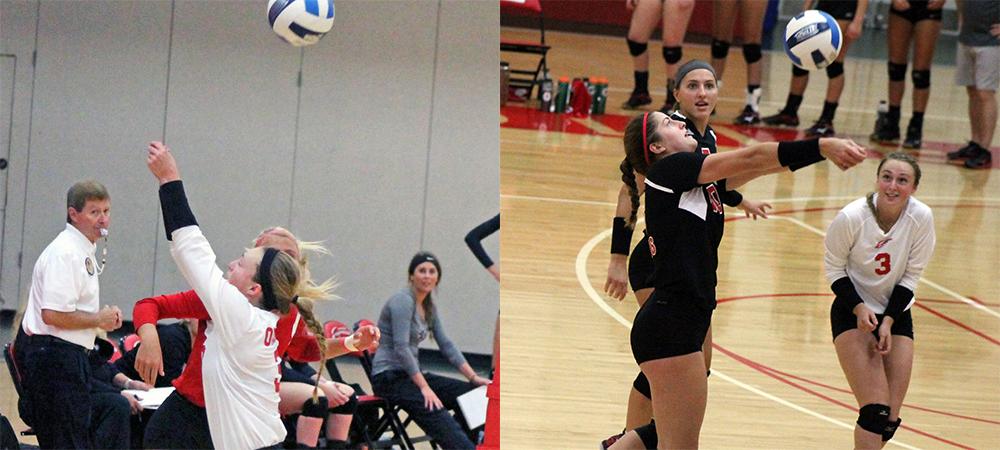 Brooke Gyori and Macy Reigelsperger (L to R) were both named NJCAA D-II All-Americans. Photos by Nicholas Huenefeld/Owens Sports Information