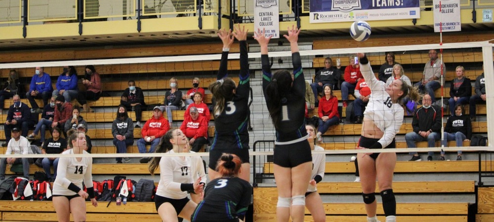 Maddie White hits the ball during Thursday night's national quarterfinal.